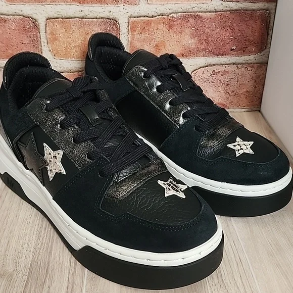 Michael Kors Black Lexi Embellished Mixed-Media Sneaker Women's 8.5 NIB - Picture 8 of 16